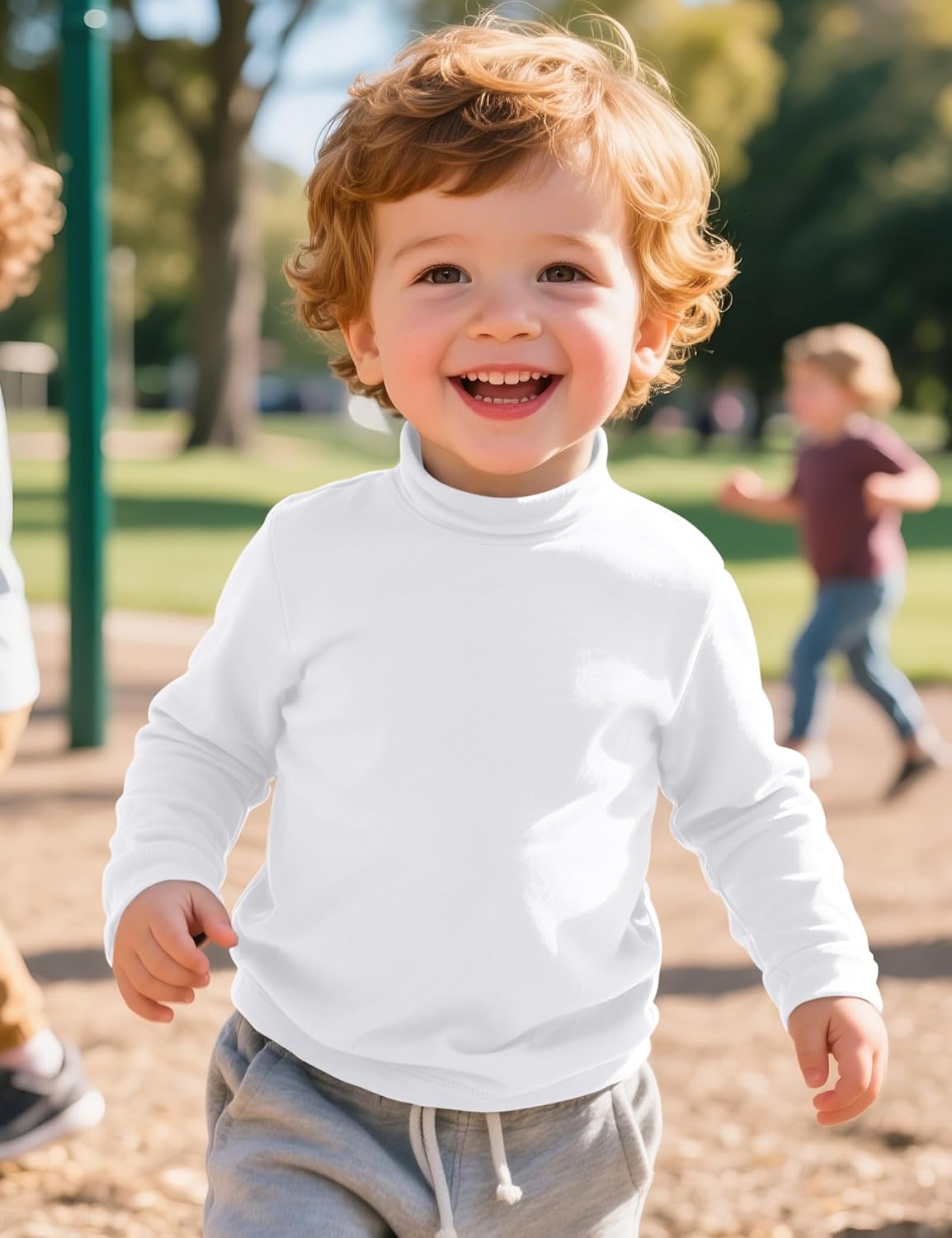 Toddler Boy Turtleneck T-Shirt Baby Boys Thermal Long Sleeve Shirt Cotton Tee Tops Size 18M-5T - Image 2