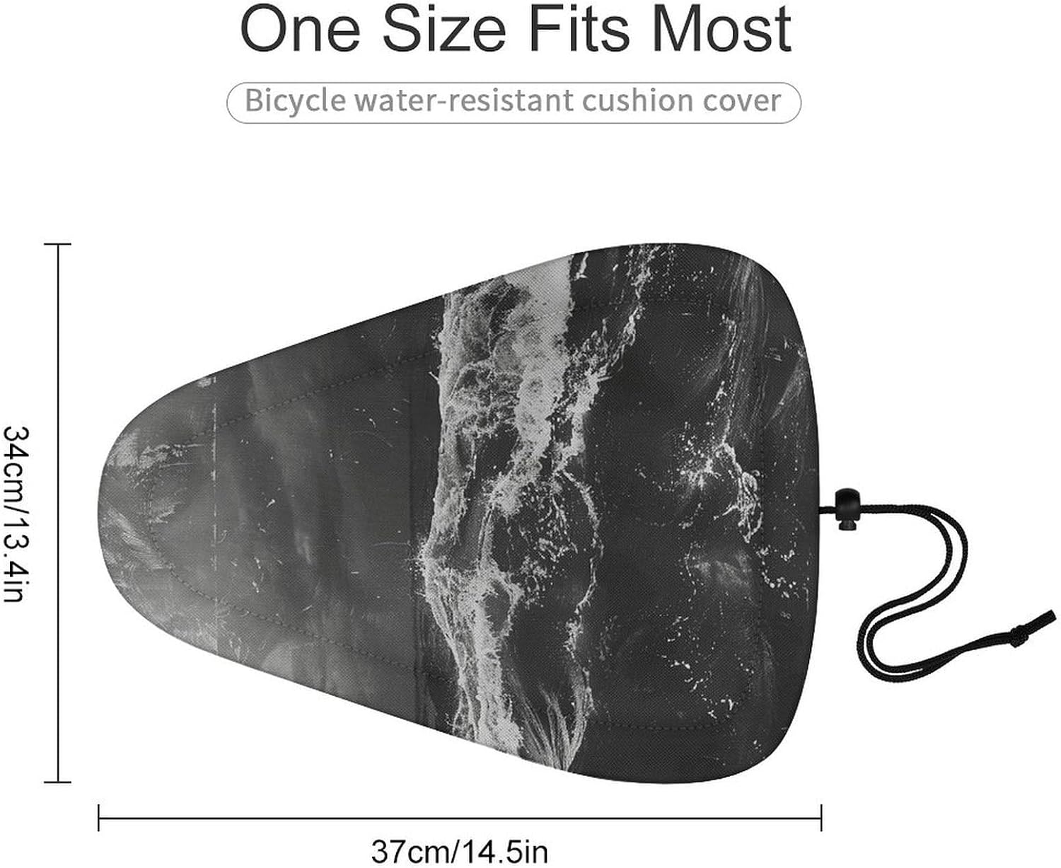 Abstract Grainy Picture Waterproof Bike Seat Cover with Drawstring image 2