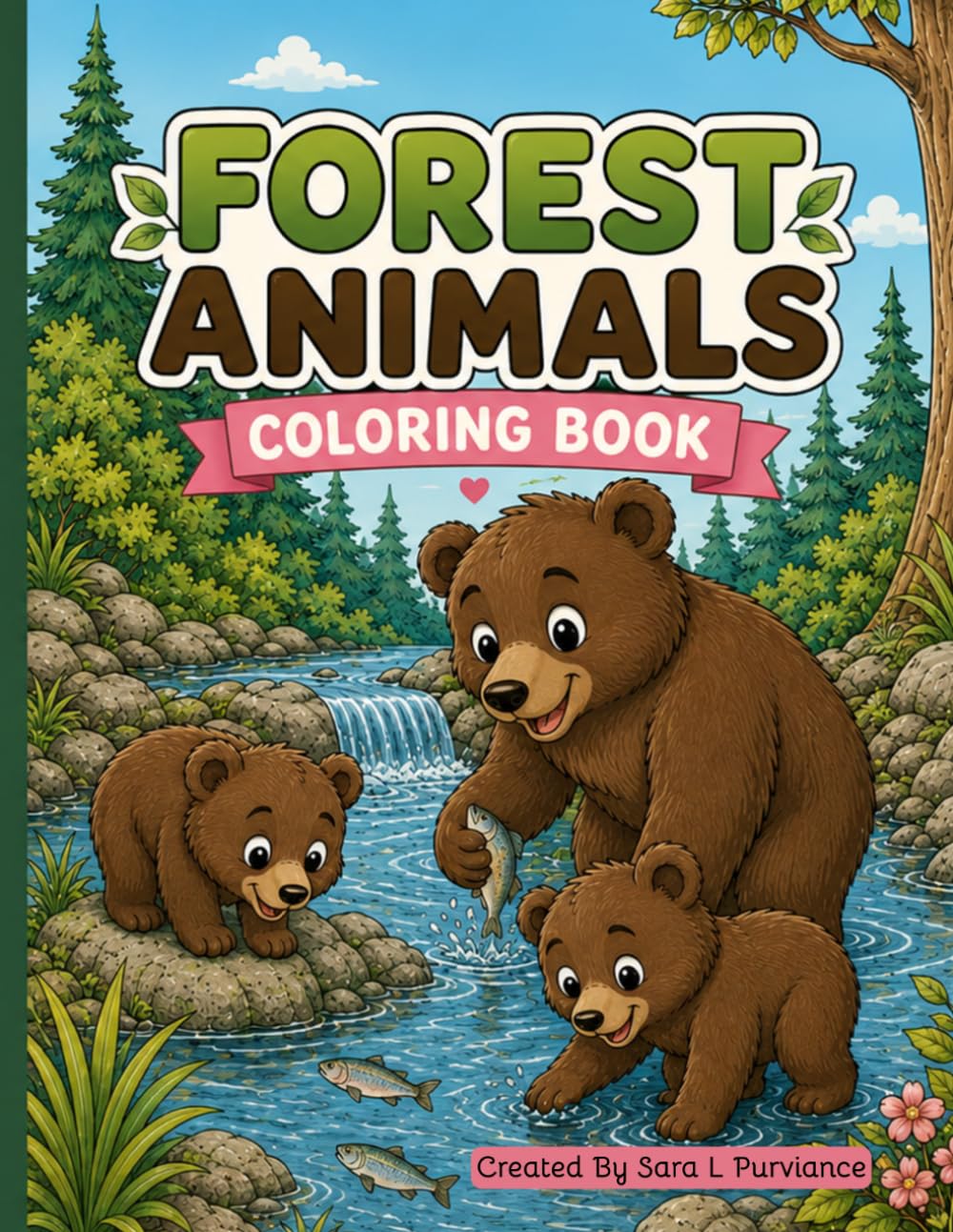 Forest Animals Coloring book: Adorable Woodland Creatures, Cozy Nature Scenes & Relaxing Coloring Pages for Teens and Adults