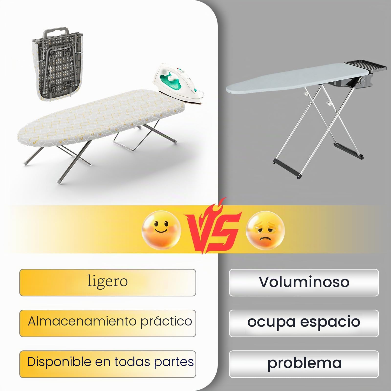 Pequeña tabla de planchar plegable que ahorra espacio plegable tabla de planchar