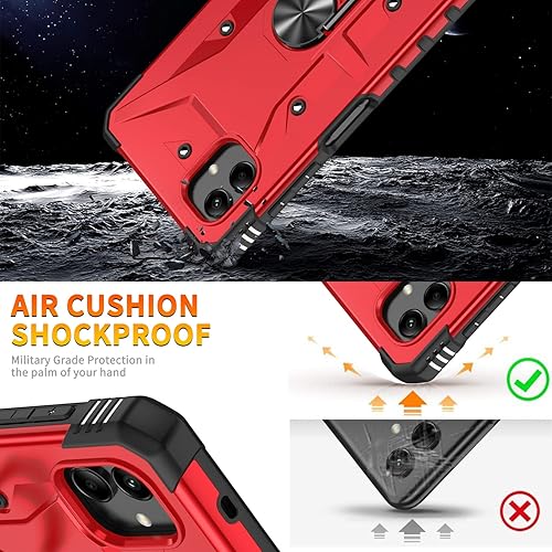 Miniatura 2 de Sucnakp Funda para Galaxy A04 para Samsung A04 con protector de pantalla y hoja magnética para automóvil, protección combinada de doble capa, funda