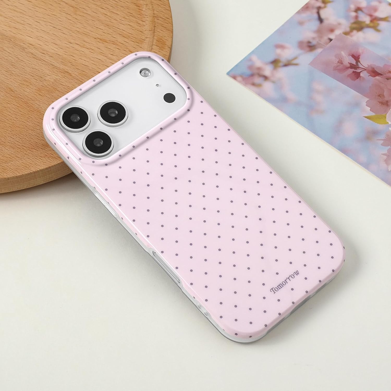inewateri Compatible for iPhone 17 Pro Max Case with Cute Fashion Polka Dot Aesthetics Design Simple Cases for Soft TPU Slim Protection Cover-Pink