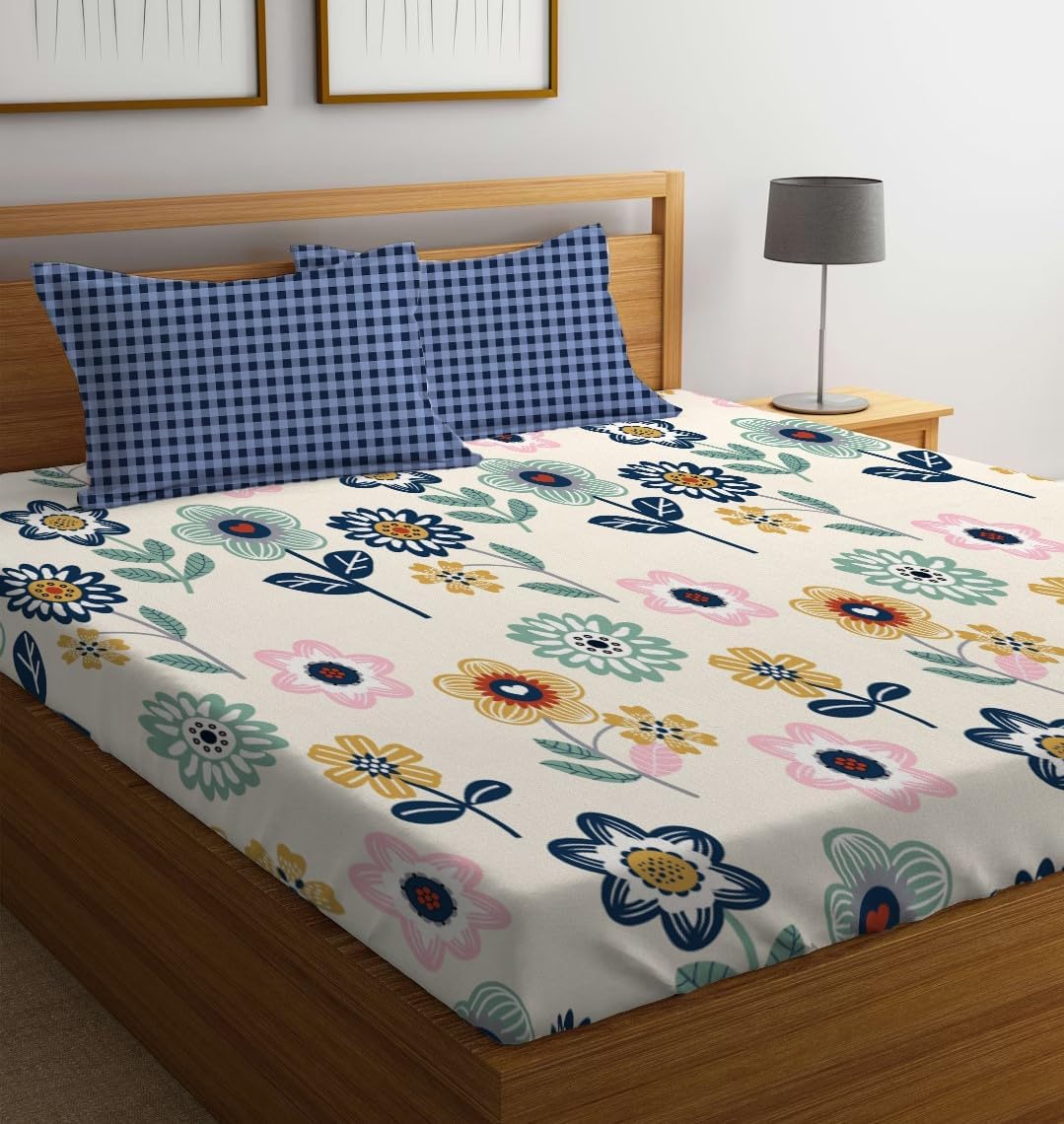 LOOMLYFE Pink Floral Fitted Sheets - Queen Size -29