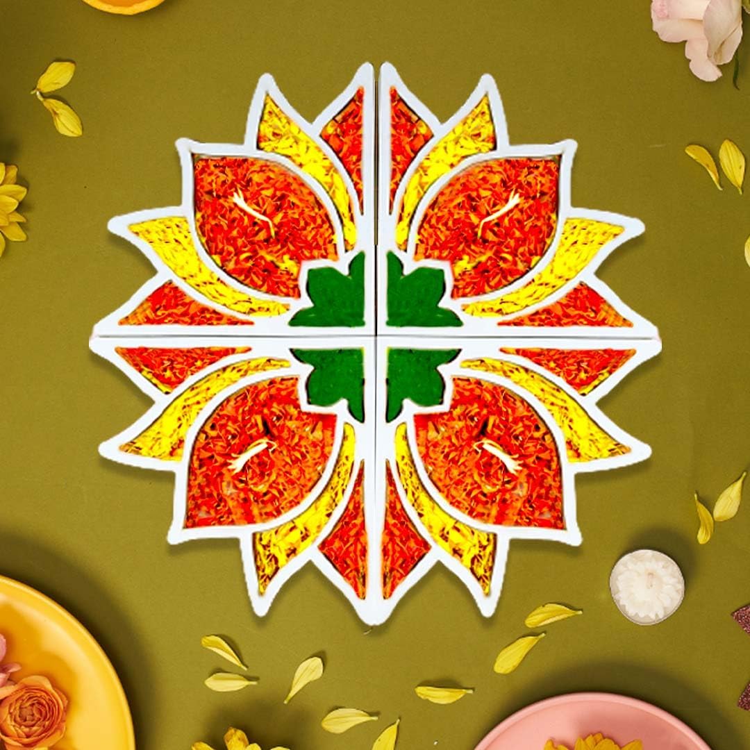 Buy 100Yellow ® Peacock Design Diwali Rangoli Wooden Stencil for