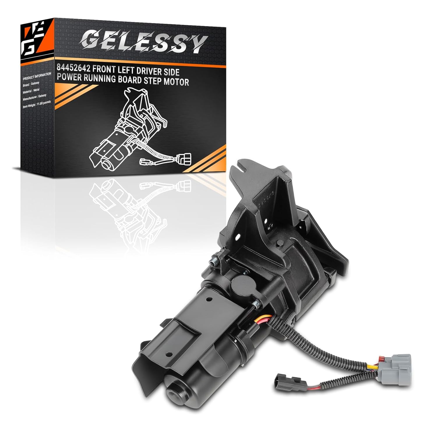 Power Running Board Motor Front Left Driver Side with Bracket Compatible with 2015–2020 Escalade ESV, Suburban, Yukon XL Replaces 84452642, 84131859, 23433888, 22935835