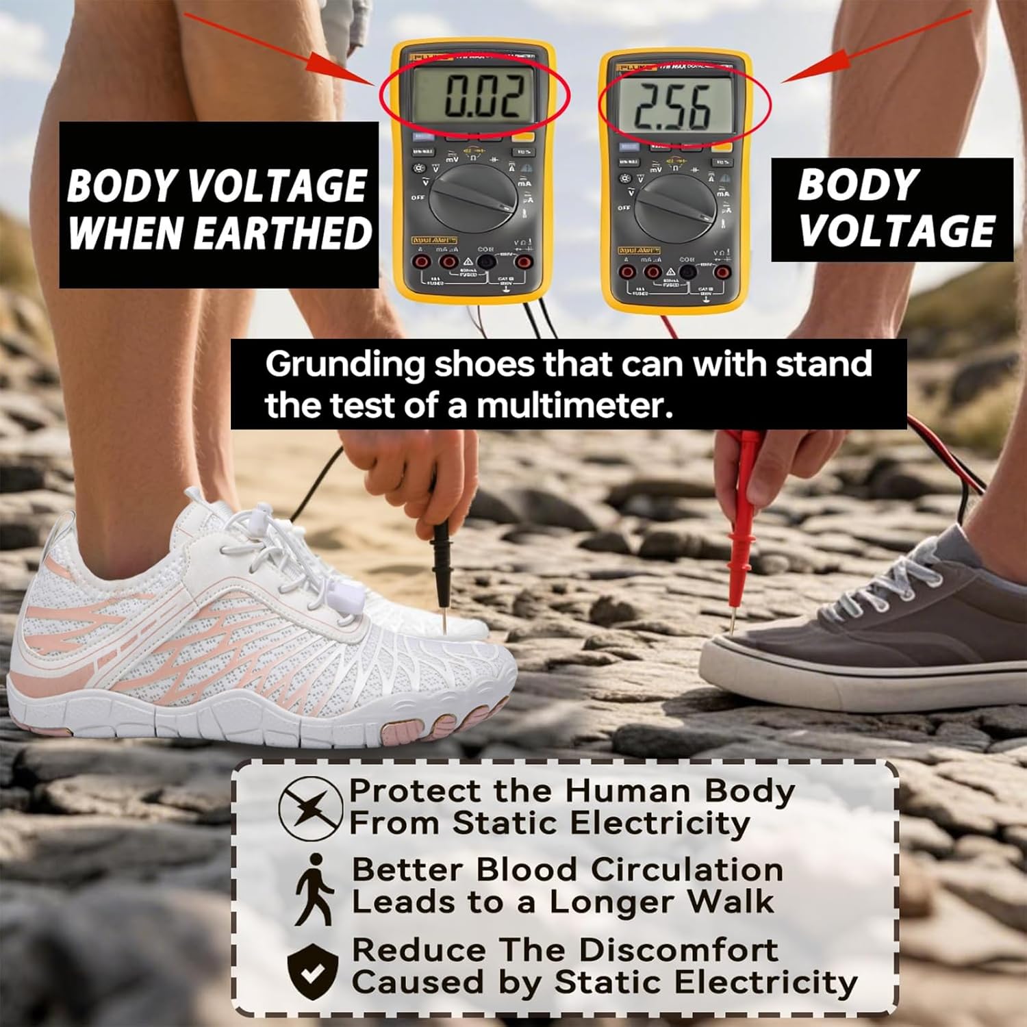 Grounding Shoes for Women with Copper,Barefoot Shoes Womens Grounded Footwear Earthing Grounding Shoe Men,Wide Toe Box Comfortable Breathable for Walking Outdoor Activities - Image 2