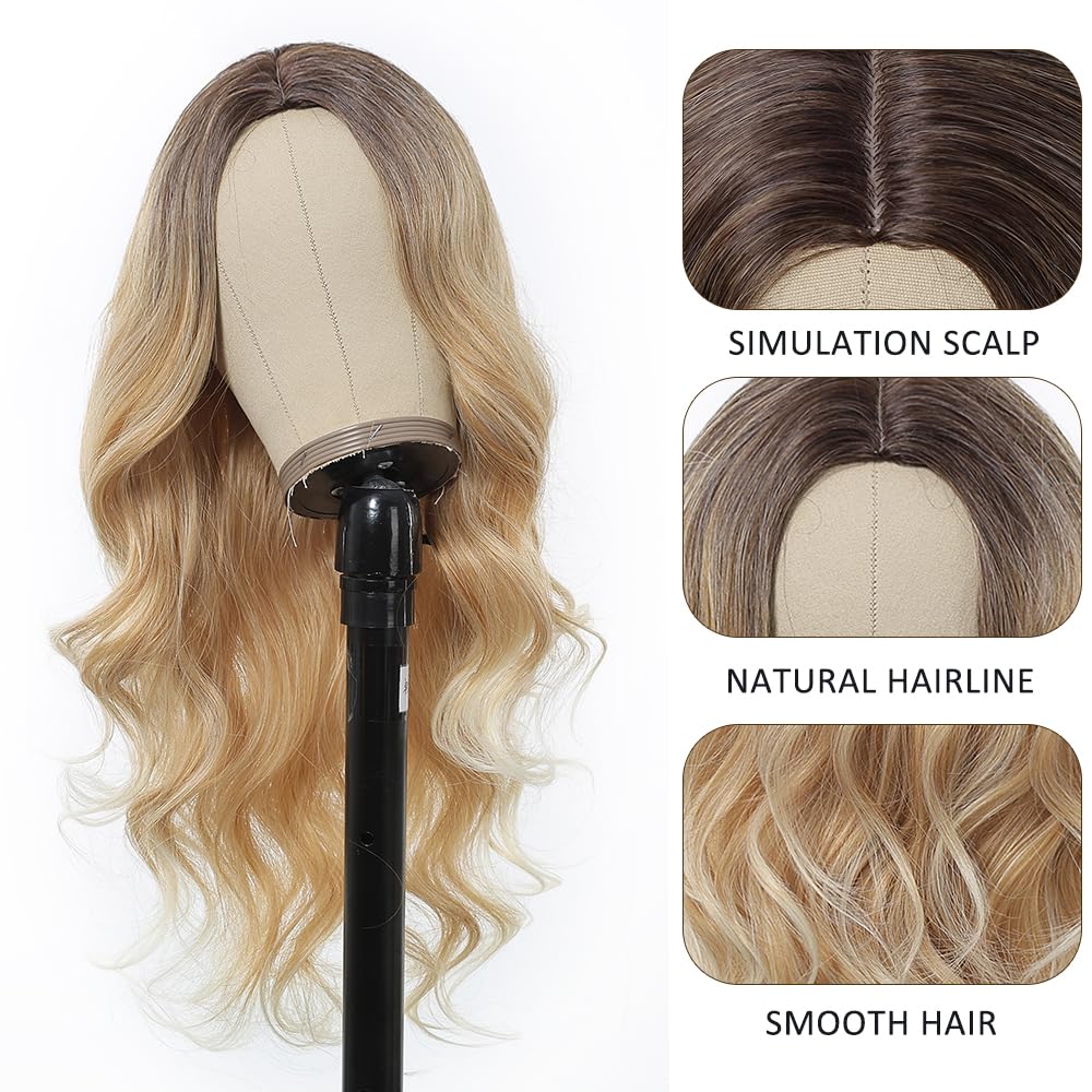 Esmee Long Wavy Blonde Wigs For Women With Fringe - View #7