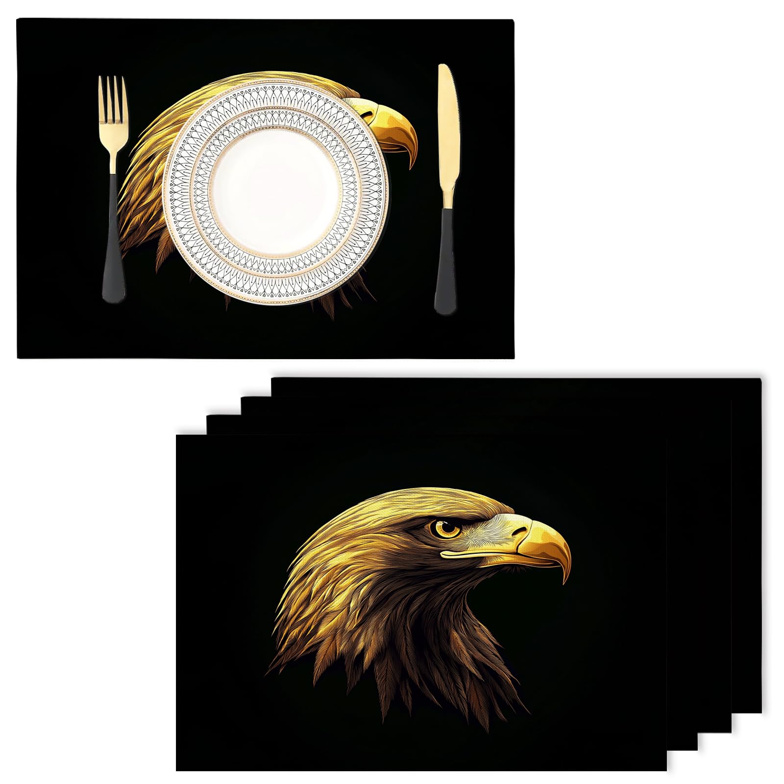 Set de table antidérapant et résistant à la chaleur lot de 6 lin