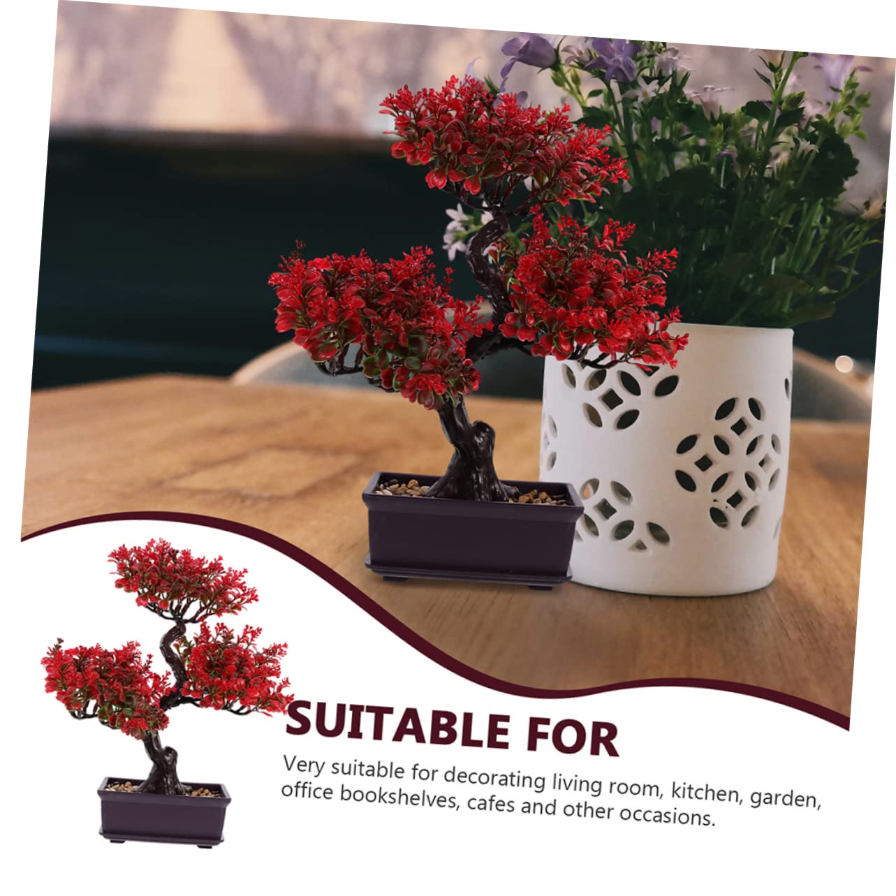2pezzi Piante Grasse Finte Decorative Vaso Bonsai Simulato Per Decorazioni Da Stile Elegante e Moderno Facile Manutenzione e Rinnovo Degli Ambienti Adatto Per Casa e Ufficio