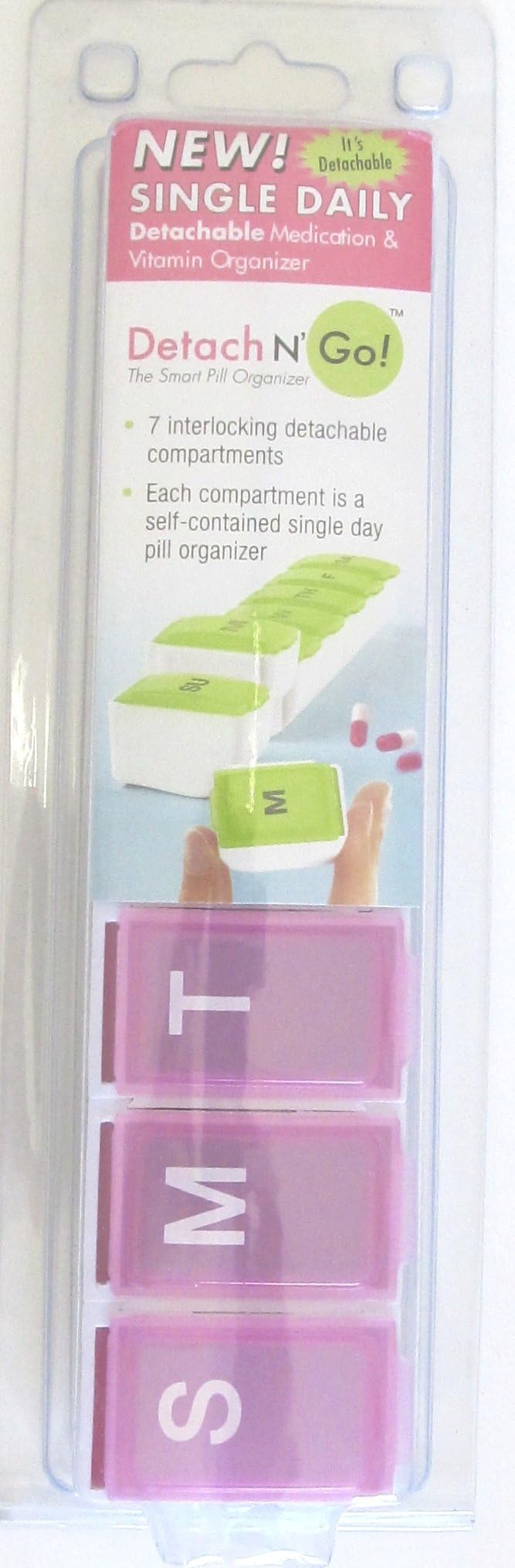 Detach N' Go Single Daily Pill Box (Pink)