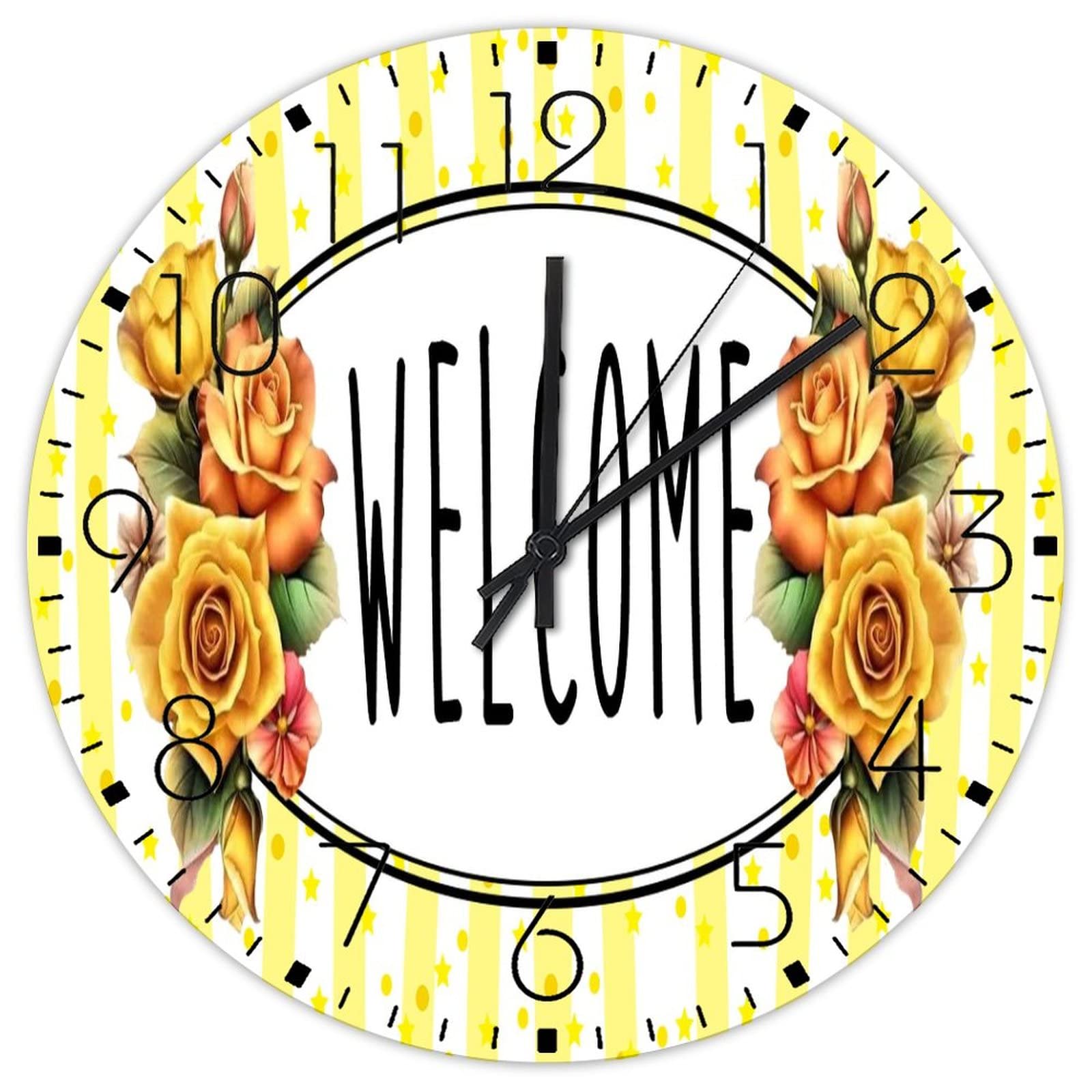 Horloge murale fleur bohème pour décoration de jardin et restaurant