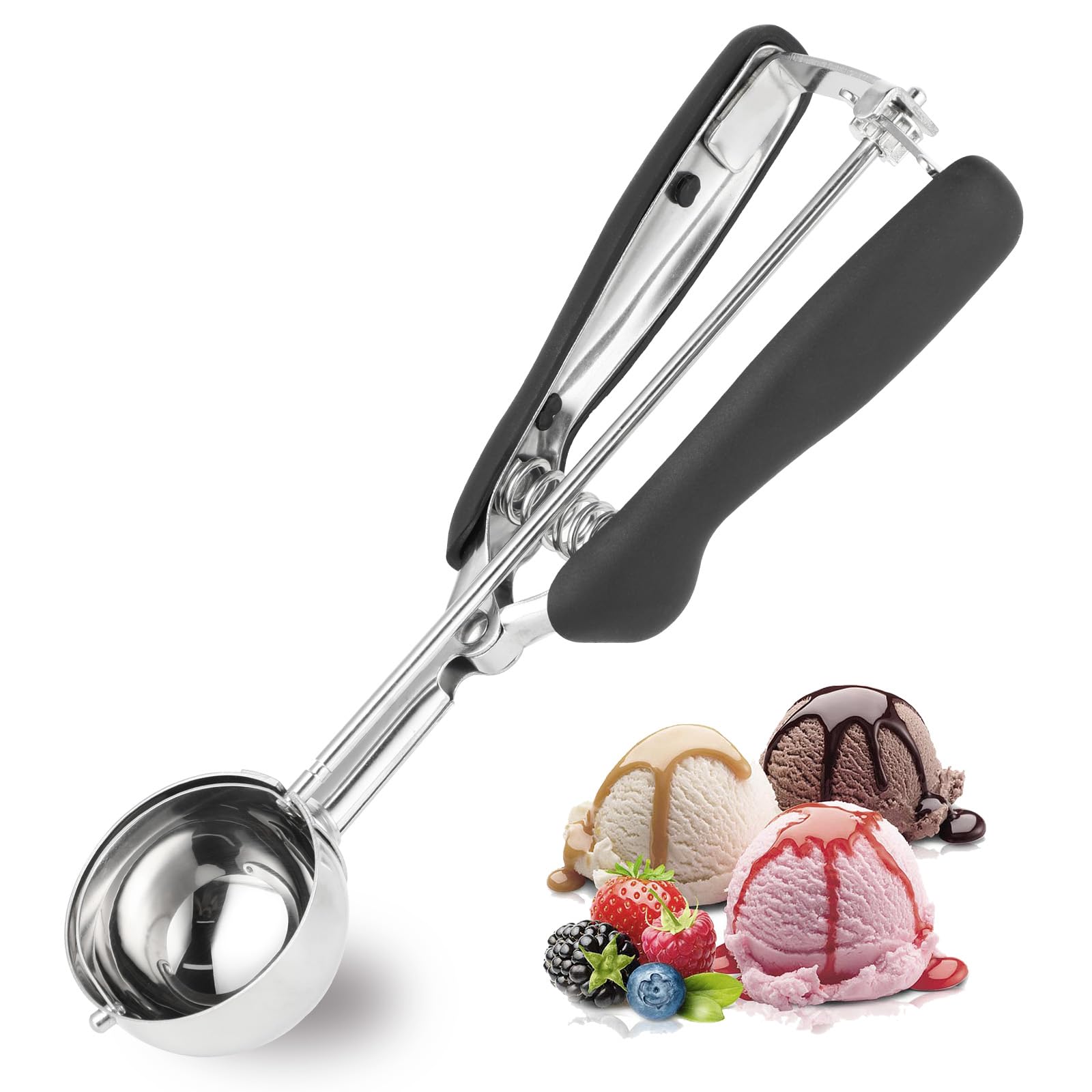 Cuchara Helado, Sacabolas Helado, 5cm, Material de acero inoxidable 304, adecuado para helado, pulpa de fruta, albóndigas, pasteles, masa y bolas de arroz, etc