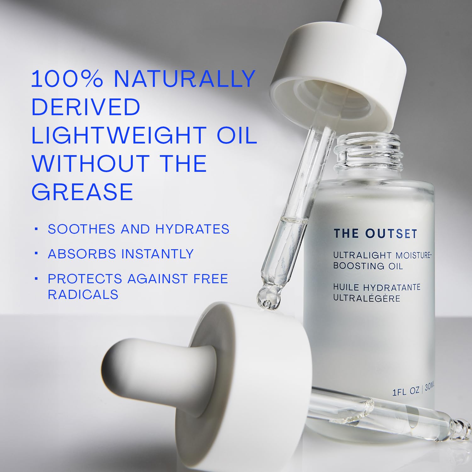 The Outset Ultralight Hydrating Face Oil with Squalane, Fast-Absorbing, Non-Clogging & Gentle Moisturizer, Fragrance-Free, Clean, Vegan & Gluten-Free Skincare for All Skin Types, Sensitive - 1 fl oz - Image 2