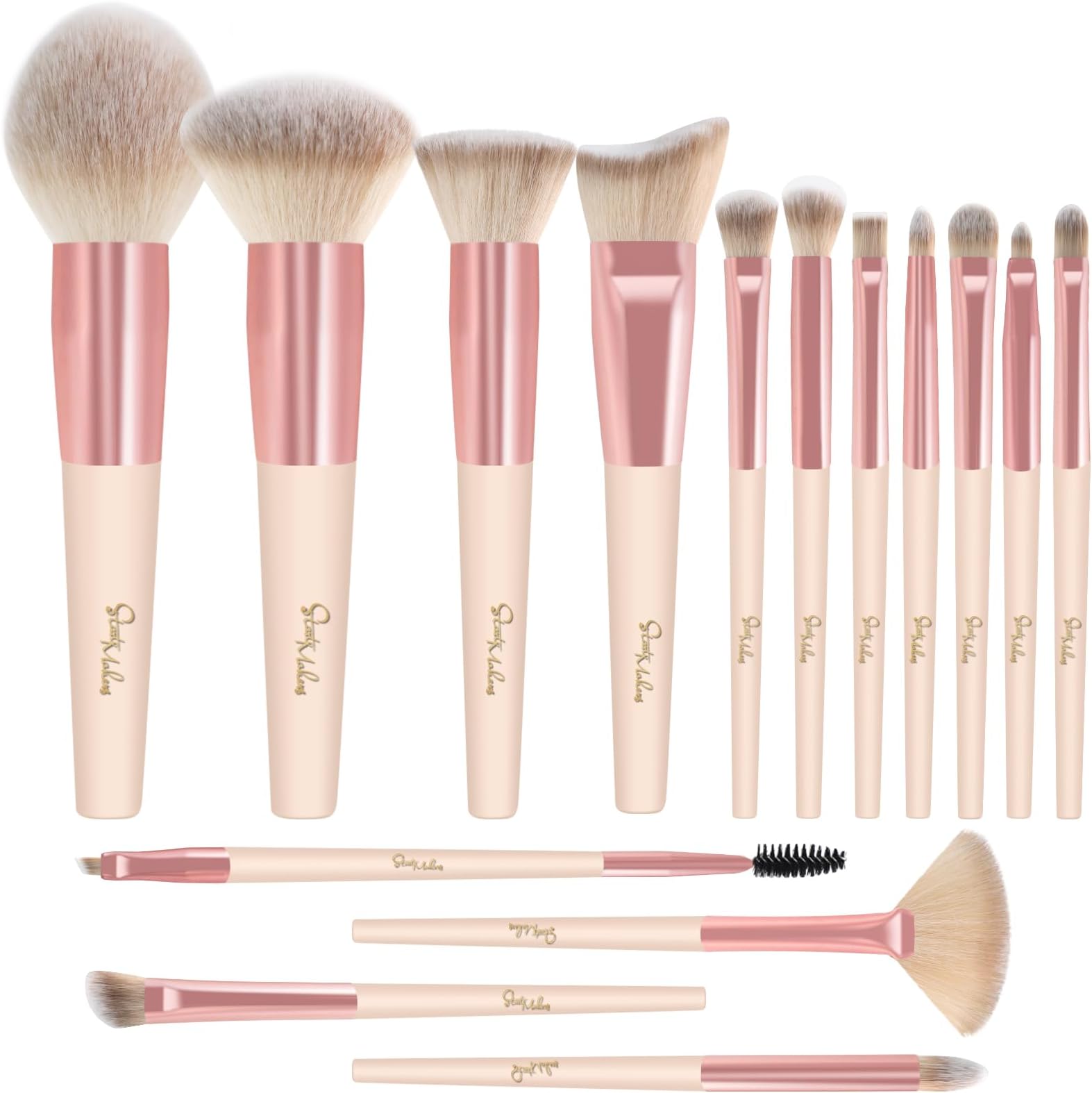 Makeup Brushes Start Makers 15Pcs Marble Makeup Brush Set Foundation Powder Blush Blending Eyeshadow Brushes Sets