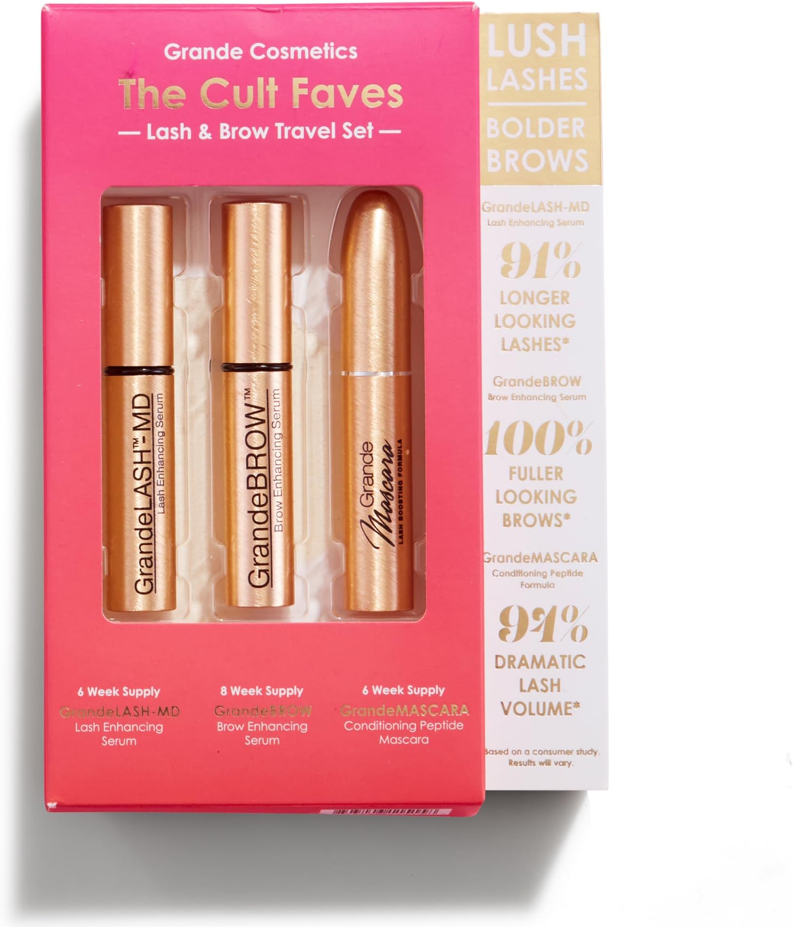 - Grande Cosmetics Lash & Brow Care Systems – Multi-Step Enhancing Sets for Longer, Fuller, Healthier Look