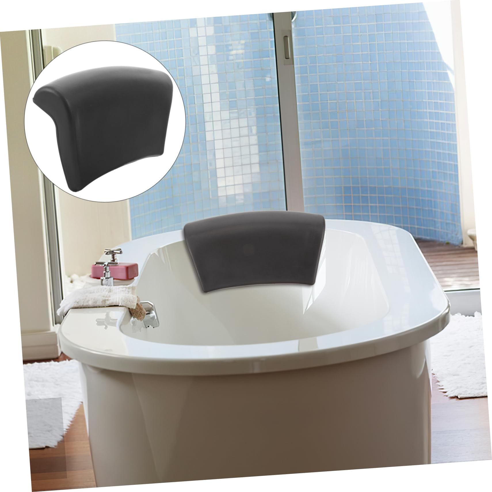 Homoyoyo Cuscino Da Bagno Per Vasca Con Supporto Per Collo Cuscino Antiscivolo Con Ventose Materiale Pu Design Stabile e Pratico