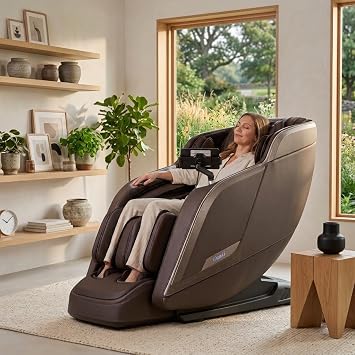 Osaki Vibe 4D Massage Chair, SL-Track Zero Gravity Recliner Brown | For Desk-Day Back, Neck & Leg Tension, 4D Zero-Gravity Massage, Deep Calf & Foot Relief, Fits Small Apartments, Heated