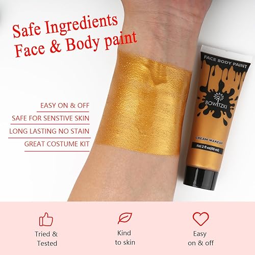 Miniatura 2 de Bowitzki Pintura facial y corporal de 2 onzas, maquillaje en crema, 2.0 fl oz, pintura facial a base de agua, efectos especiales para adultos,