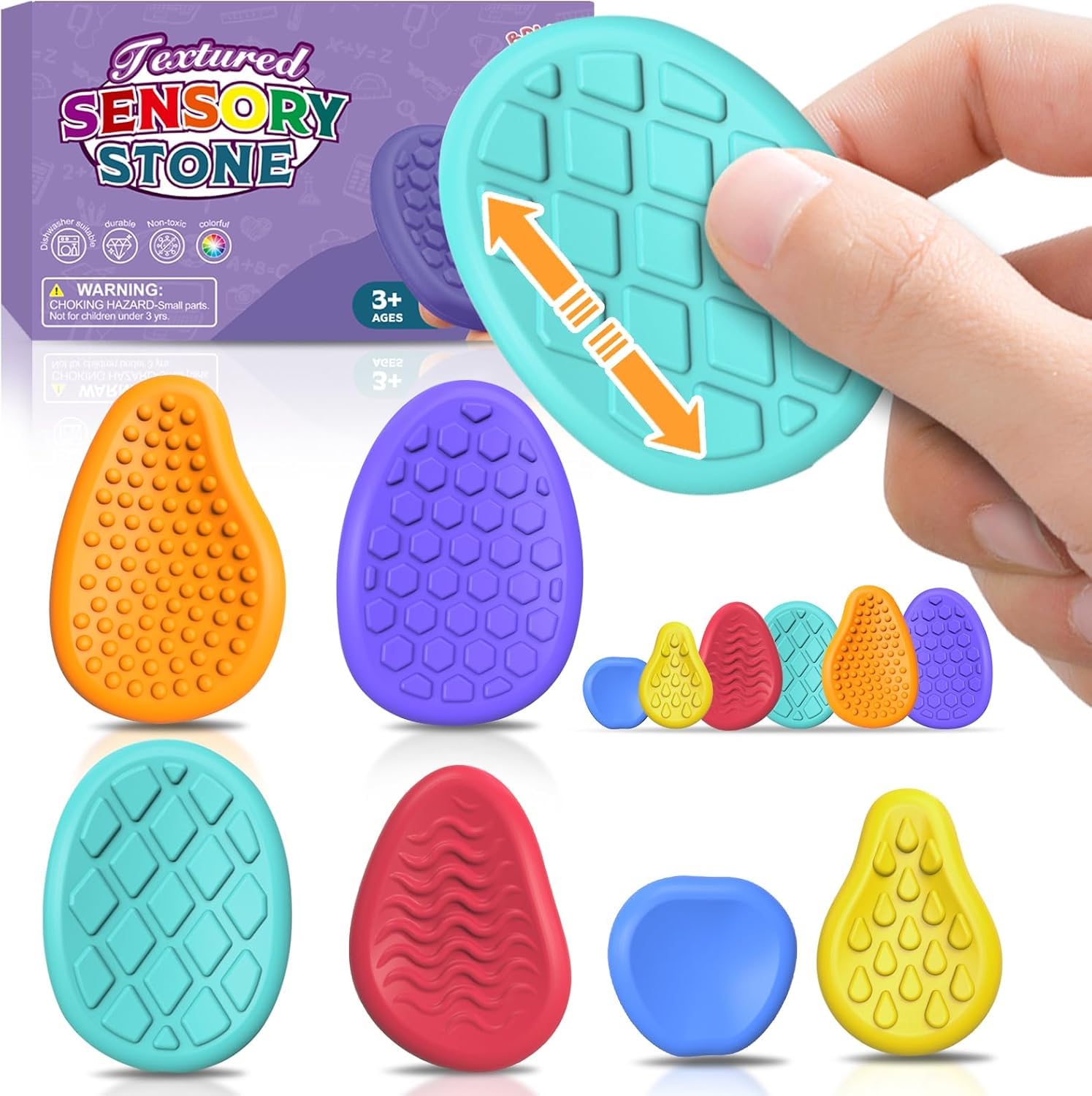 Silikonowe zabawki sensoryczne Fidget Toys 6 sztuk, antystresowe, redukujące stres, prezent dla dzieci i dorosłych, ADHD i autyzm