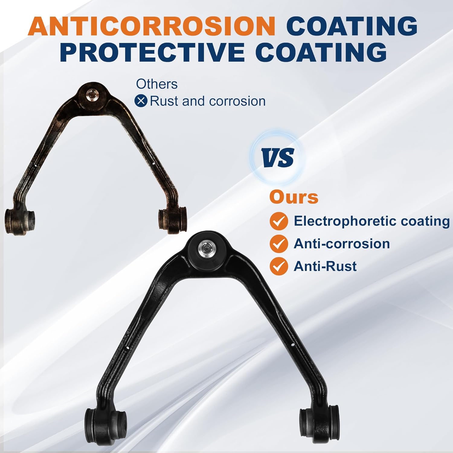 KUIPERAUTO 10PCS Front Suspension Kit Upper Control Arm Compatible with 1999-2006 Chevy Avalanche Silverado Tahoe GMC Yukon Sierra 2002-2006 Cadillac Escalade Torsion Bar