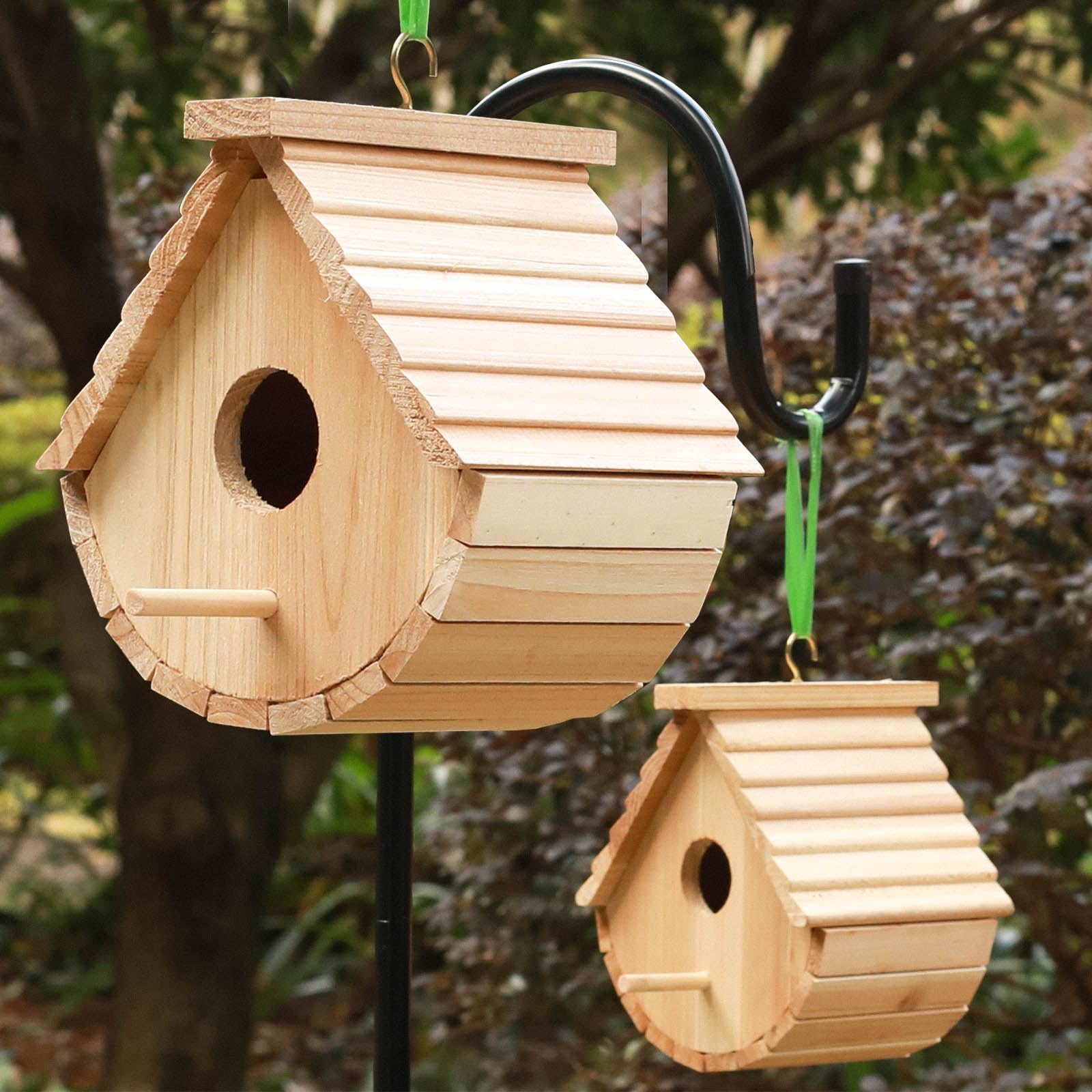 Vogelhaus Holz Vogelhaus 2er Set, Hängende Vogelhäuser für Draußen, Bluebird, Finken, Kardinäle Haus