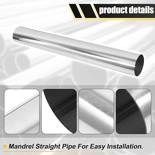 Miniatura 7 de X AUTOHAUX Tubo de escape recto de 4 "OD 30 "de longitud, tubo de escape de mandril personalizado, tubo de 4 pulgadas, tubo de acero inoxidable