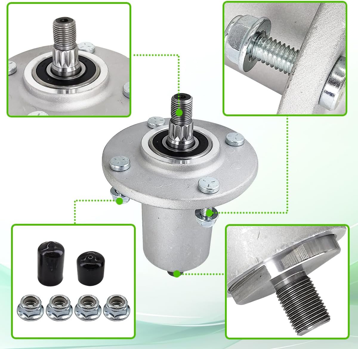 Definity 30138800 3Pcs Mower Deck Spindle Compatible with Ariens Ikon 42/48/ 52/60, for Gravely ZT XL 42/48/ 52/60 and ZTX 42/48/ 52 Ride-On Zero Turn, Lawn Mower Spindle, 810-CSP2416N (3, Silver)