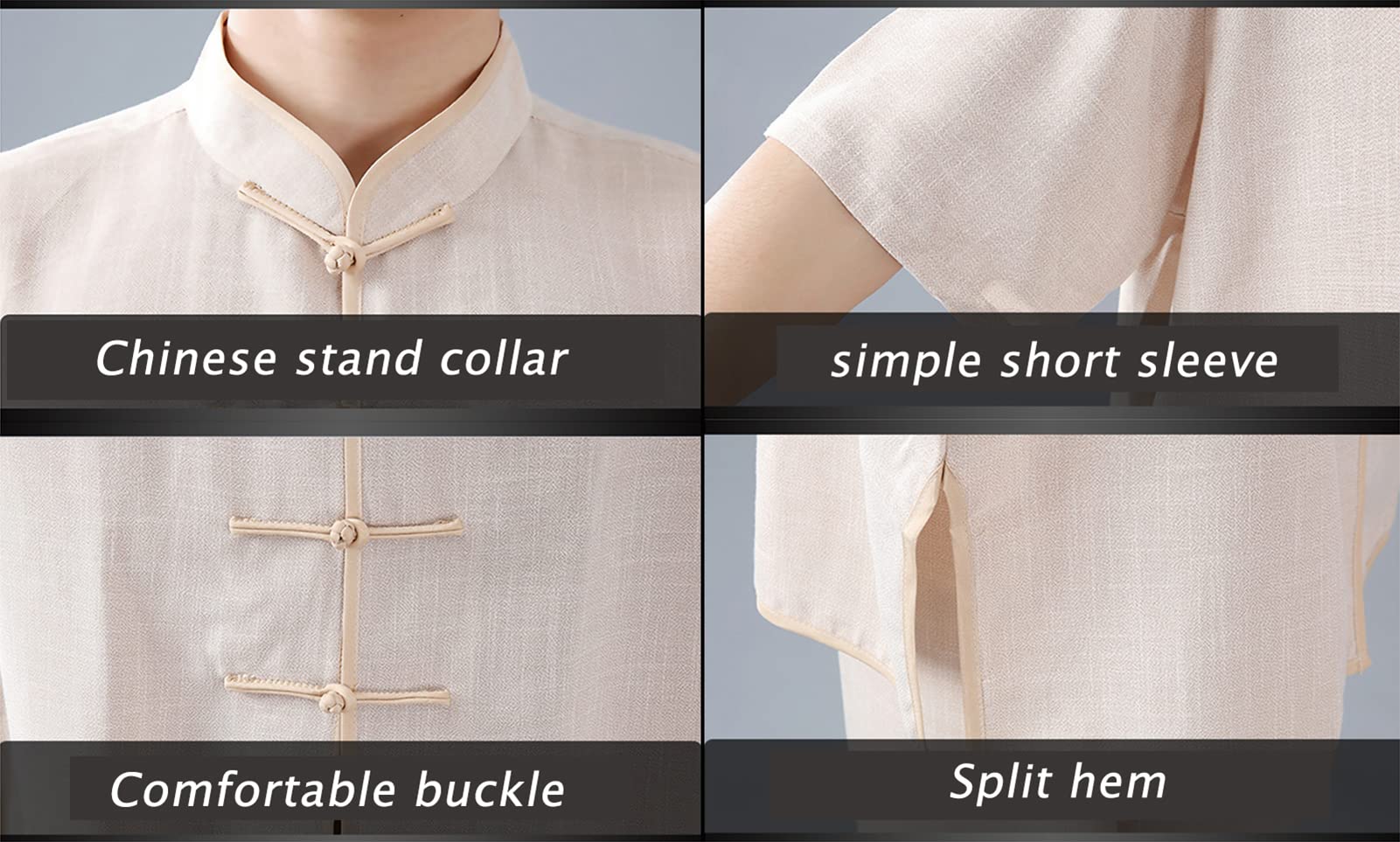 Uniforme De Tai Chi para Hombres Y Mujeres Verano Respirable Algodón Y Lino Manga Corta Ropa De Entrenamiento De Kung Fu De Artes Marciales Unisexo Ropa De Casa