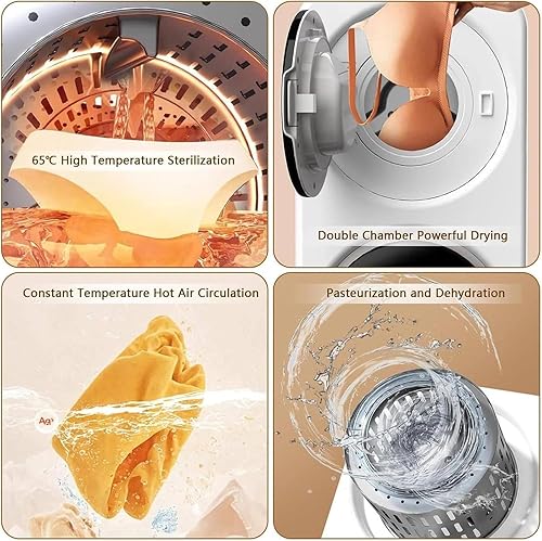 Miniatura 6 de Mini lavadora compacta doble tina lavadora secadora combinada con pantalla LED, tambor de acero inoxidable y capacidad de 3.5 Lx2 para ropa