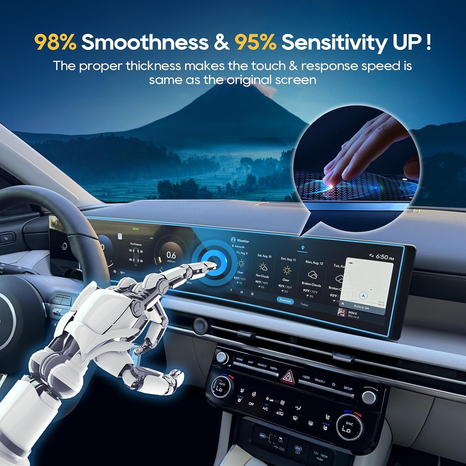 For 2025 Hyundai Tucson Screen Protector - 2025 Tucson (SE/SEL/SEL Convenience/XRT/Limited) 12.3 Inch Screen Protector 9H Hardness Tempered Glass Anti Fingerprint& Scratch- HD 2025 Tucson Accessories