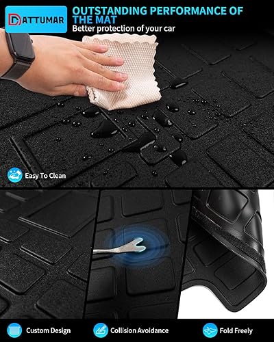 Miniatura 10 de Tapete de carga compatible con Toyota 4 Runner 2010-2024 de 7 asientos, tapete de carga para maletero, protector de asiento trasero de TPE 2023,