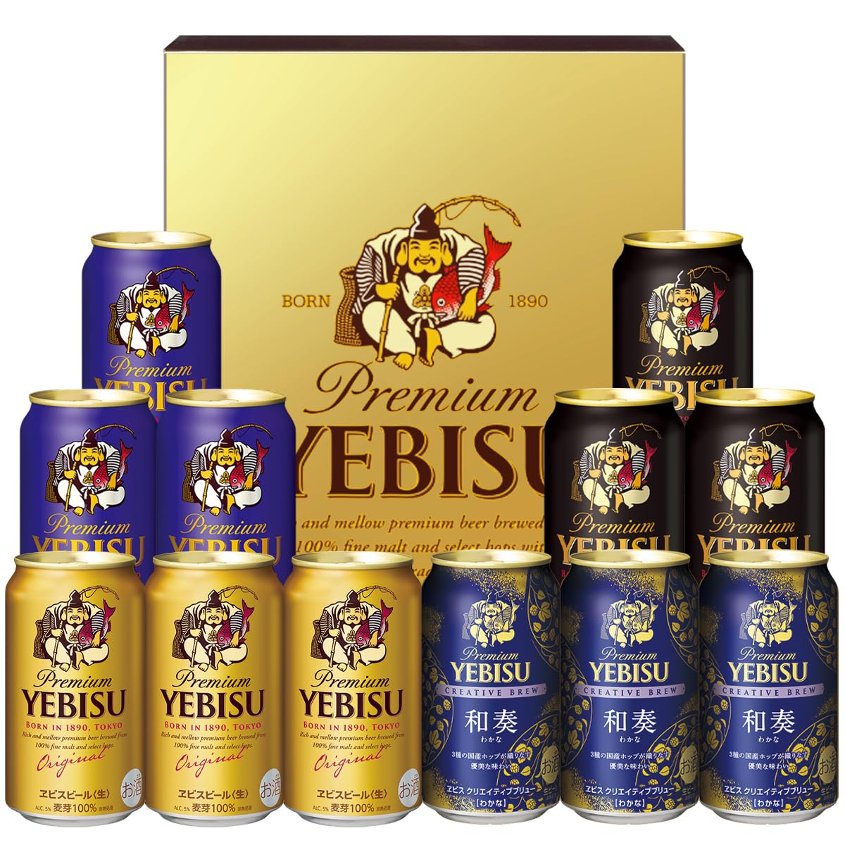 J Ogawa ラッキーYEBISU プレミアムビール 4本セット 71mxHNSLKBL.jpg