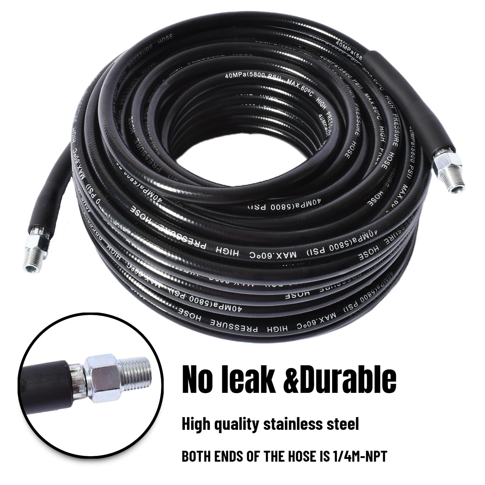 Sewer Jetter Kit for Pressure Washer 4000 PSI Drain Cleaner Hose 1/4 Female NPT,Button Nose,Pressure Washer Adapter,Button Hose Sewer Jetting Nozzle Pearl Corsage Pin Waterproof Tape with 2 Spanner