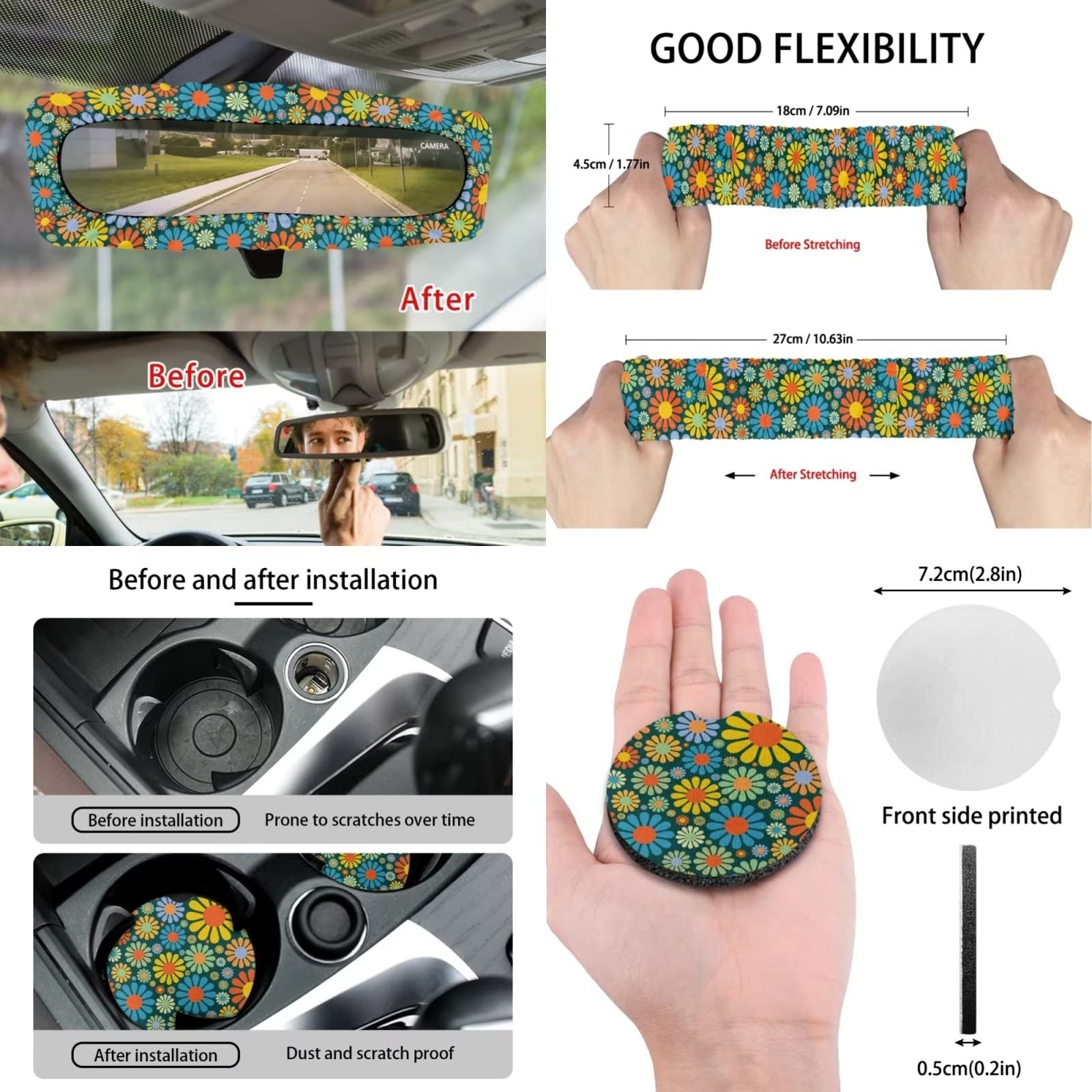 Belidome Abstract Hippie Flower Car Seat Covers Full Set Belidome Abstract Hippie Flower Car Seat Covers Full Set
