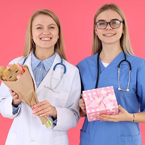 Miniatura 6 de Yinkin 100 juegos de pulseras de estetoscopio Rn a granel con tarjeta de bendición para profesionales de enfermería, escuela, graduación, enfermera,