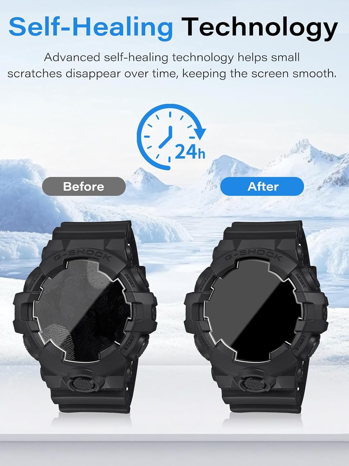 2 Pack Screen Protector for CASIO GA700BEG-1A Smartwatch, Soft TPU for GA-700 SERIES, HD Transparent, Bubble Free, Touch Sensitive