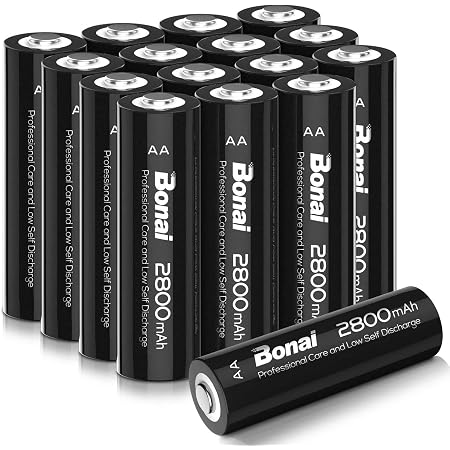 Amazon Bonai 単3形 充電池 充電式ニッケル水素電池 16個パック 超大容量2800mah 約1200回使用可能 液漏れ防止設計 自然放電抑制 環境友好タイプ Bonai 充電式電池