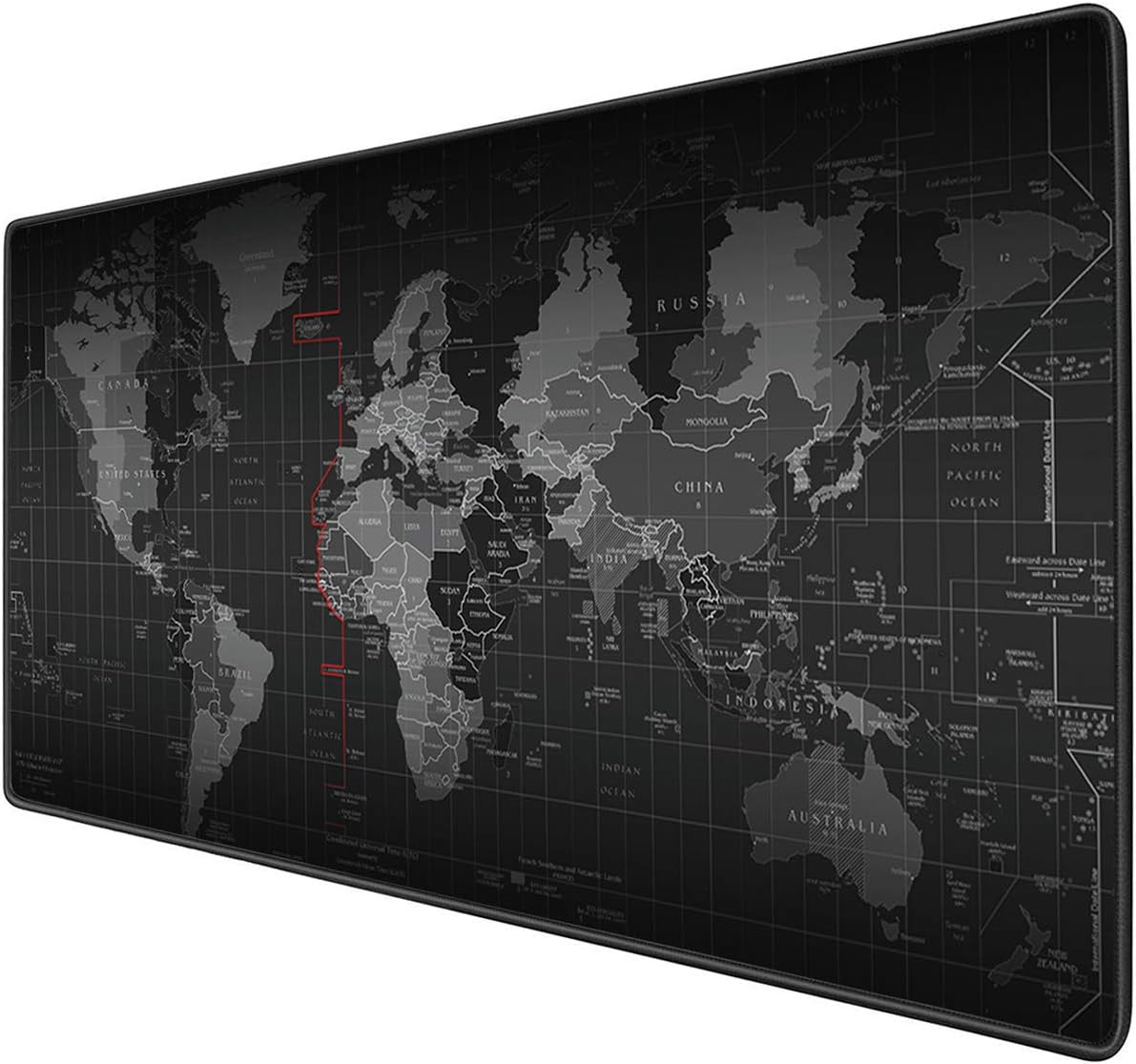 Benvo Extended Mouse Pad Large Gaming Mouse Pad- 35.4x15.7x0.12 inch Computer Keyboard Mouse Mat Non-Slip Mousepad Rubber Base and Stitched Edges for Game Players, Office, Study, World Map Pattern