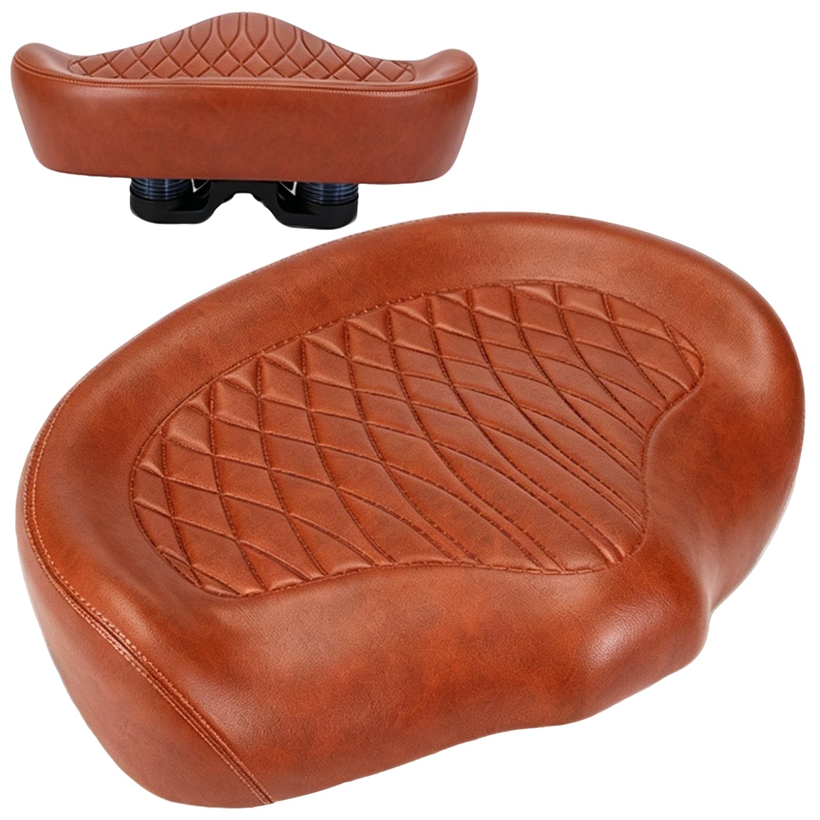 Bicycle Saddle, Comfortable Bicycle Seat for Men and Women Ergonomic Bike Saddle Waterproof and Shock-Absorbing Seat for City Bike Mountain Bikes and E-Bikes (Brown)