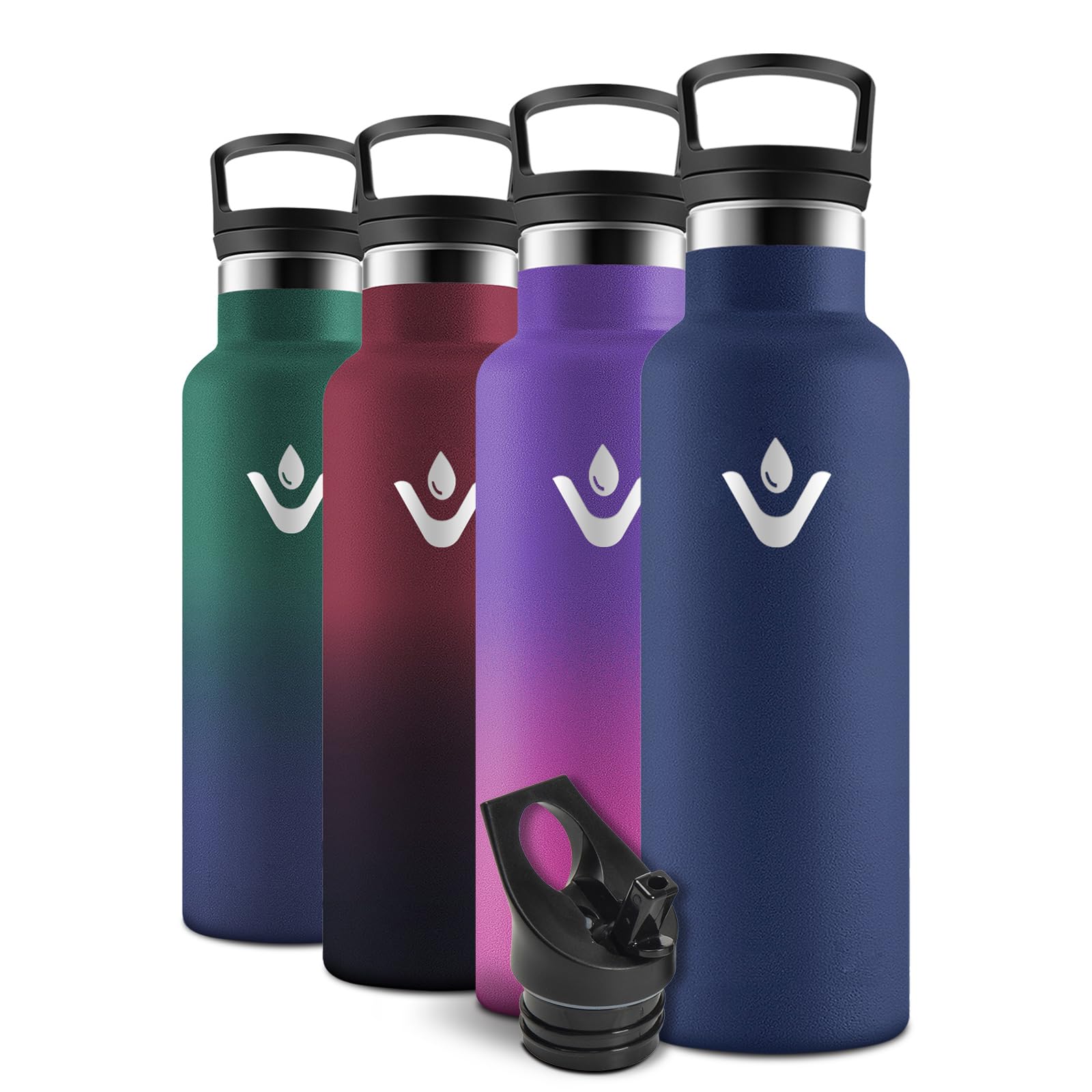 Motswedi Water Bottle, 750 ml BPA Free, Insulated Bottle, 18/8 Stainless Steel, Water Bottle, with Straw&2 Lids, Insulated Bottle for Playground, Yoga, Exercise – Navy Blue