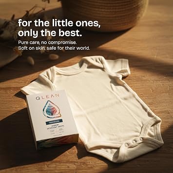 QLEAN Laundry Detergent Sheets Unscented (120 Loads) Fragrance-Free Plant-Based Laundry Sheets for Sensitive Skin & Babies, Hypoallergenic, HE Compatible, Biodegradable Eco Detergent Strips
