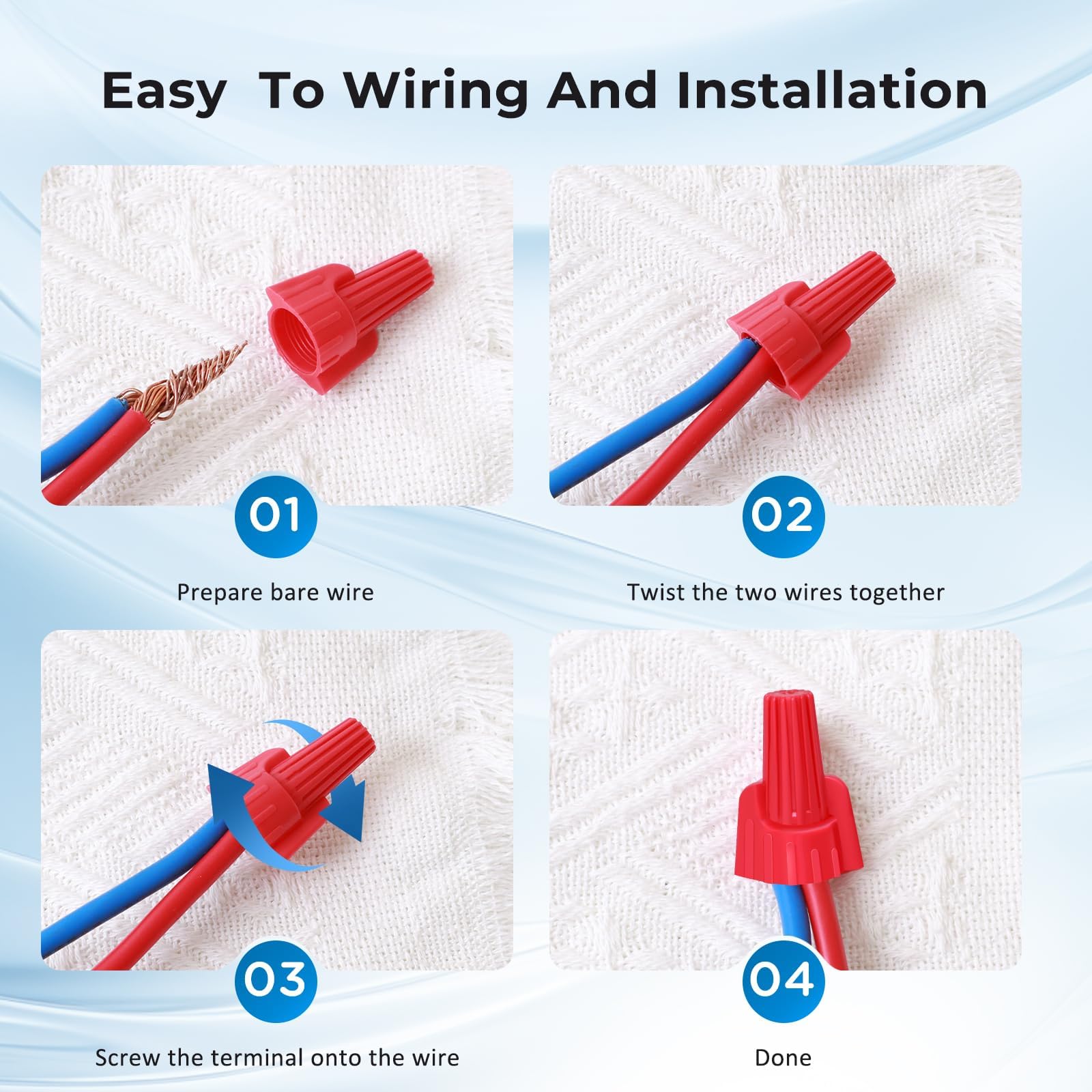 Snapklik.com : 1000PCS Red Wire Connectors Nuts, Winged Electrical Wire ...