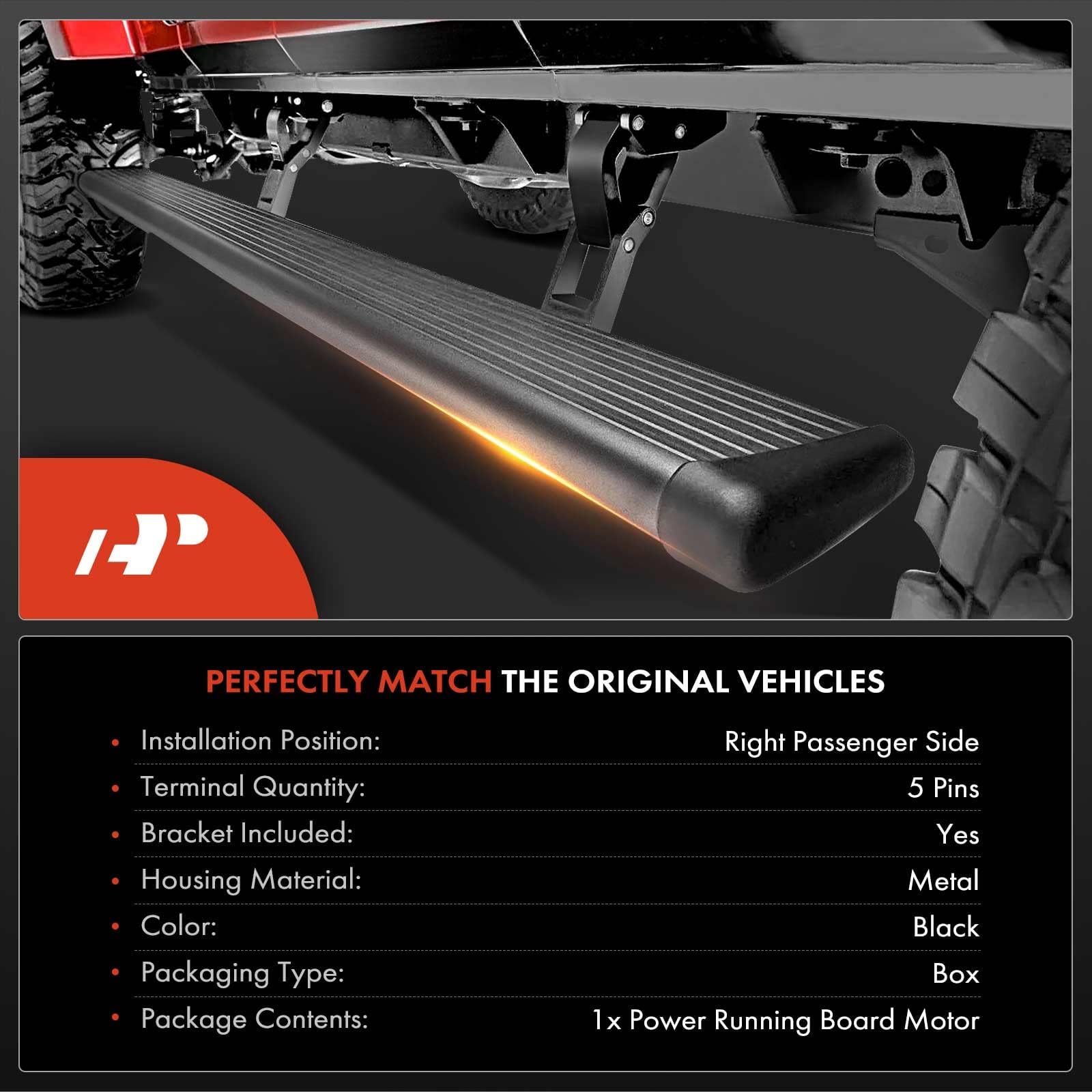 A-Premium Power Running Board Motor Assembly with Bracket Compatible with Ford Expedition & Lincoln Navigator 2007-2017, 131.0 Inch Wheelbase only, Right Passenger Side, Replace# 9L7Z16A506B