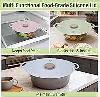 Vista 7 de Tapas de silicona para cuencos, 3 unidades, cubierta contra salpicaduras de microondas con 3 tamaños, tapas reutilizables resistentes al calor, se