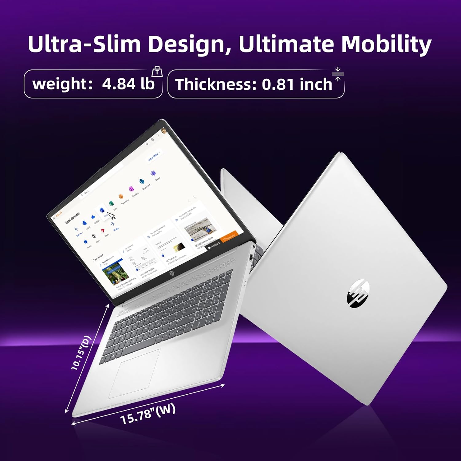 HP Premium 17.3 Touchscreen Business Laptop - Core 7 150U, Office Lifetime, 17.3" HD+ Display, Backlit Keyboard, Copilot, Long Battery Life, Windows 11 Pro, 64 GB RAM, 2 TB SSD