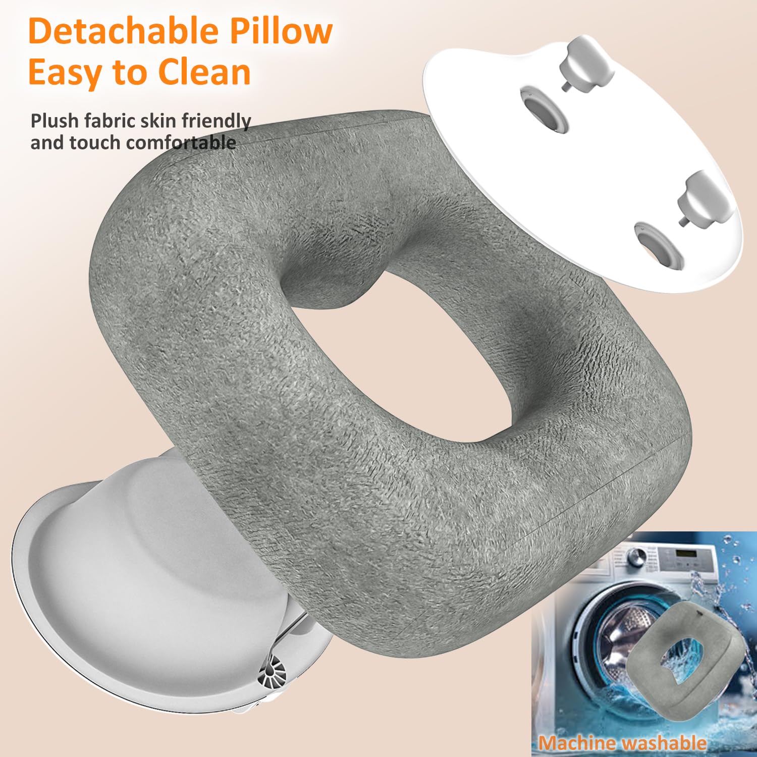 Soporte Tablet Almohada [Tejido Suave y Cómodo] Ajustable Soporte Almohada Tablet para Cama, Regazo, Mesa, para iPad, Galaxy Tab, Kindle, Fire, Tabletas y Móvils de 4-13", Gris
