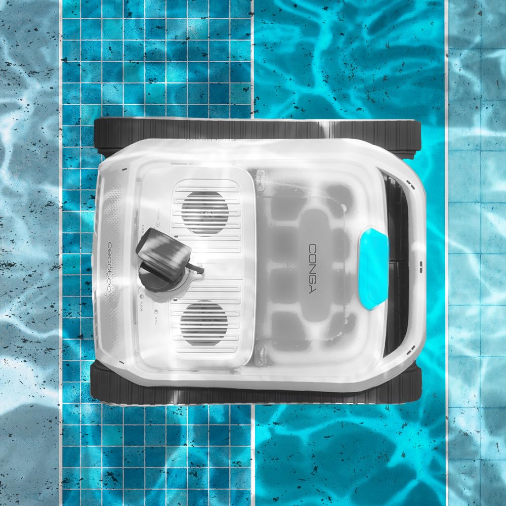 Cecotec Robot detergente per sfondi, pareti, linea di galleggiamento e superficie conga Pooldroid 10000 TotalClean AquaSkater. 300 m2, pulizia ordinata, autonomia 150 minuti, capacità 4 l, app e