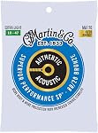 Cordes de guitare acoustique authentiques Martin, performance supérieure extra légère 10-47, bronze 80/20