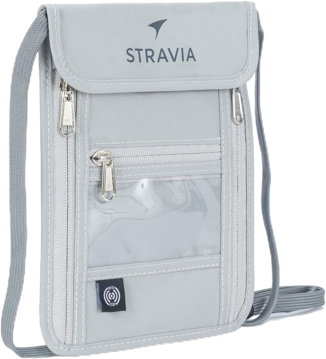 Voyager Neck Wallet – RFID Blocking Passport Holder for Travel, Slim Lightweight Hidden Neck Pouch with 5 Compartments, Adjustable 22” Strap,Splash-Resistant Travel Wallet for Cash, Cards & ID