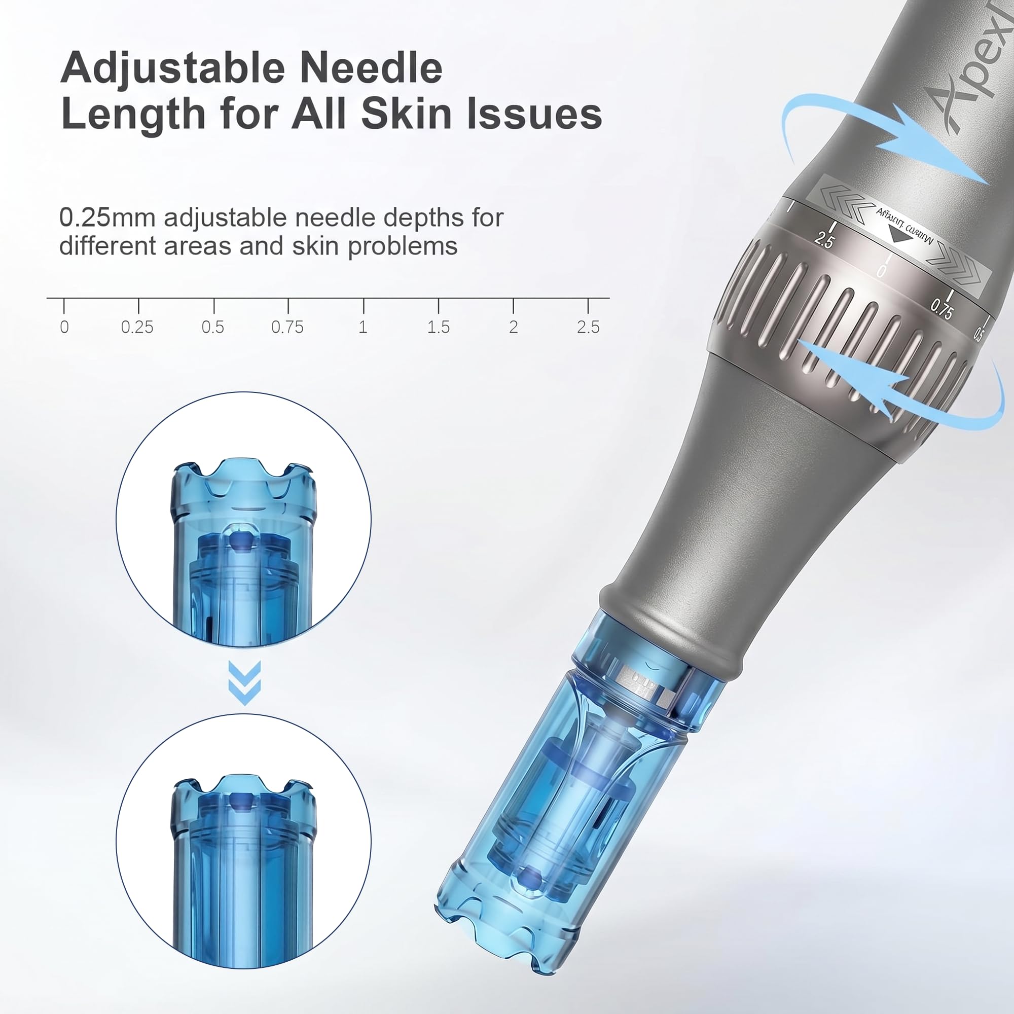 M8S Microneedle Pen for Home Use - 0.25mm Dr Pen Mcroneeding Derma Roller M8S Pen for Women Men - Micro Needle Roller Pen for Skin Tools